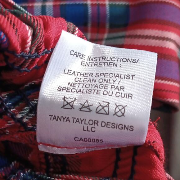 Tanya Taylor Smocked Crop Blouse Red Multi 2 - Picture 10 of 10